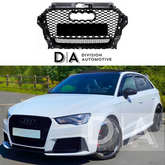 Audi A3 S3 8V Pre-Facelift Gloss Black RS3 Style RS Honeycomb Grille (2012-2016)