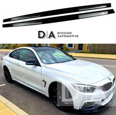 BMW 4 Series Convertible Gloss Black Side Skirts + Front Splitter Bundle