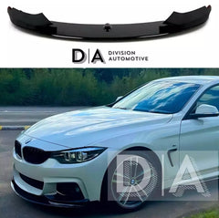 BMW 4 Series Convertible Gloss Black Side Skirts + Front Splitter Bundle