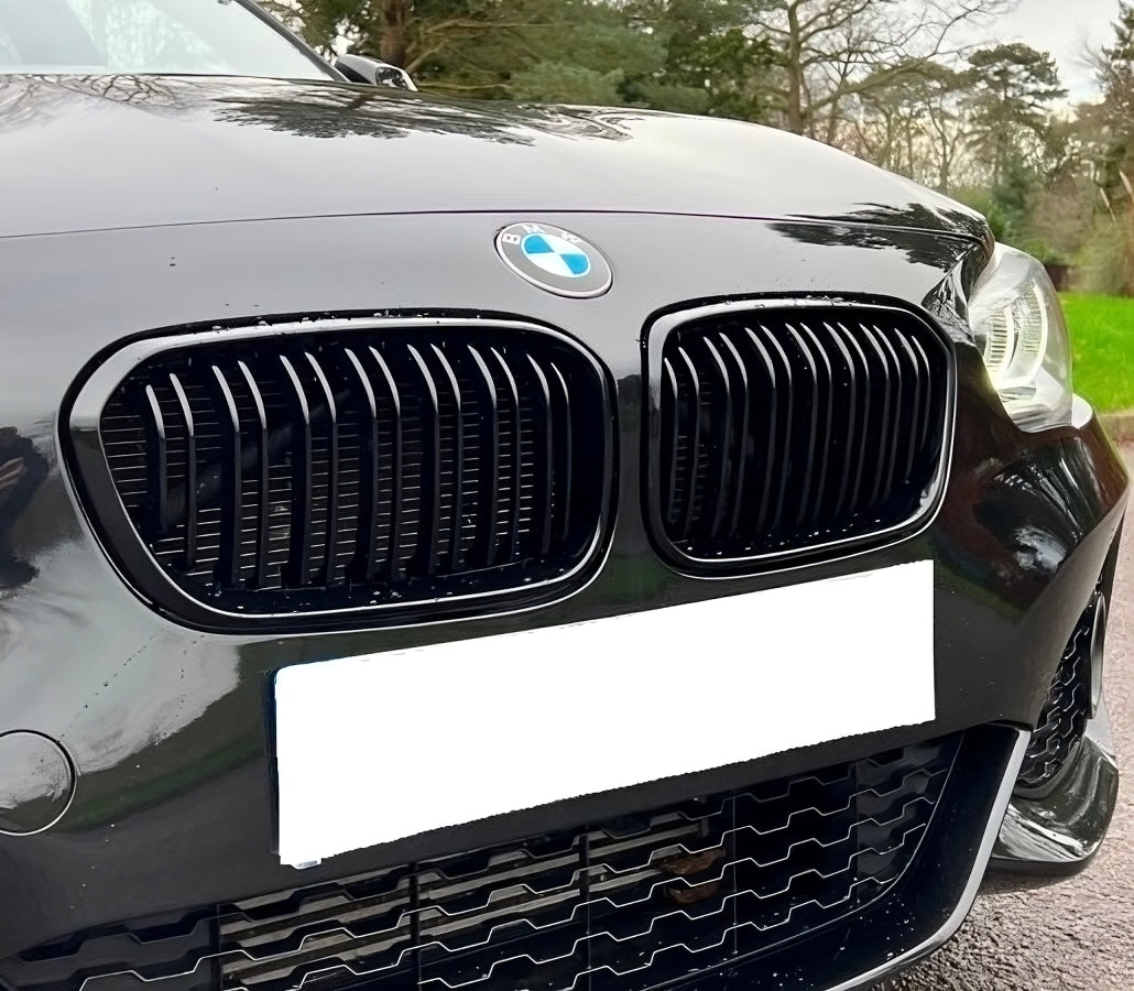 BMW 1 Series F20/F21 LCI Facelift Gloss Black Double Slat Kidney Grille 2015-2019