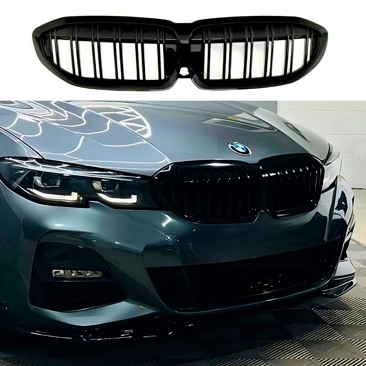 BMW 3 Series G20 G21 Gloss Black Kidney Grills (2018+)