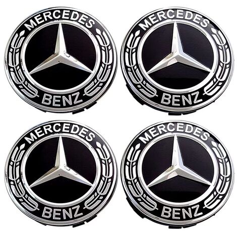 10x Sets of Mercedes 75mm Centre Caps Blue/Black - Trade Offer