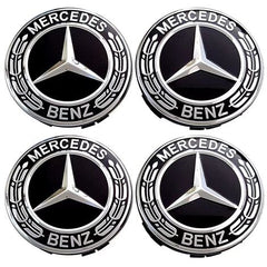 10x Sets of Mercedes 75mm Centre Caps Blue/Black - Trade Offer