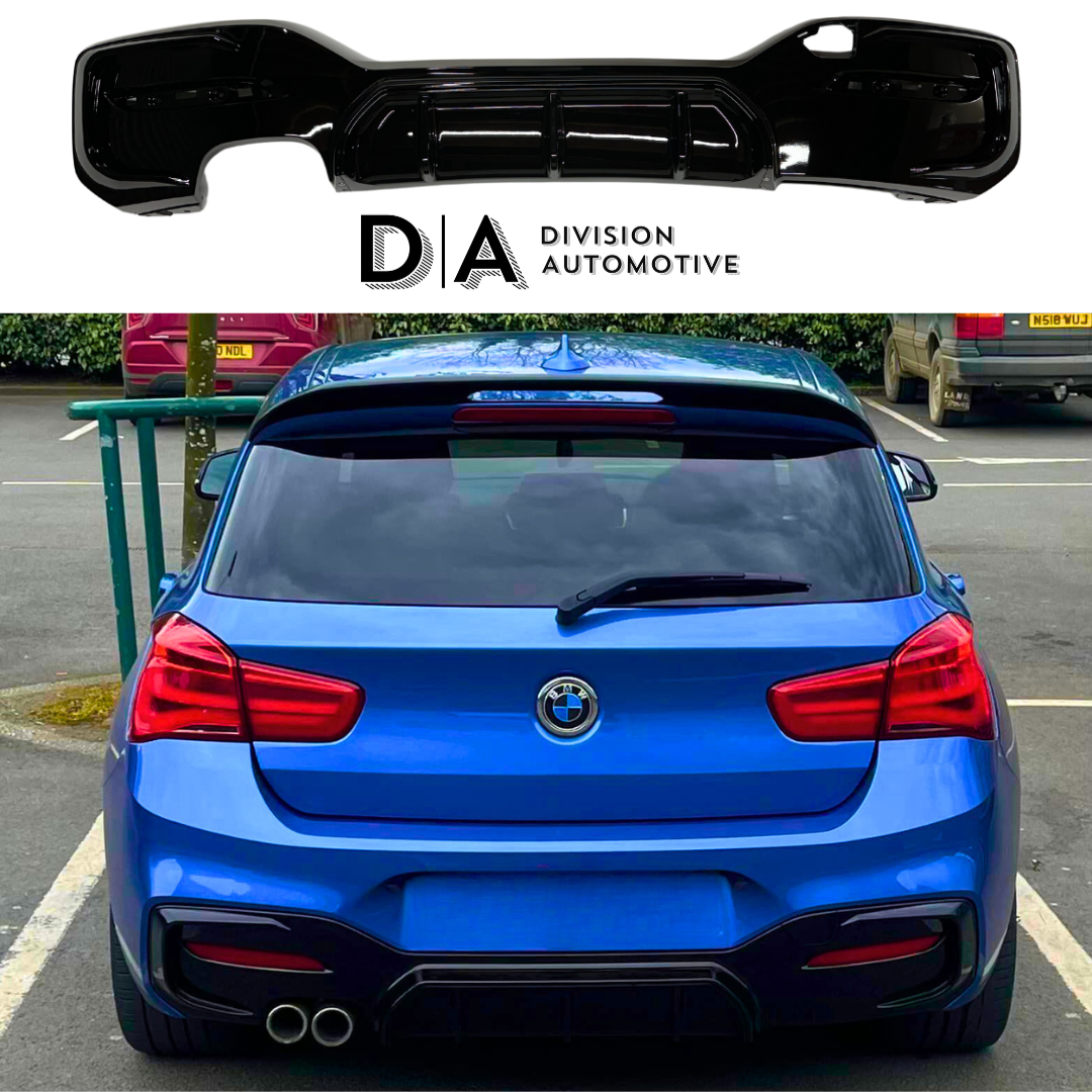 BMW 1 Series F20 F21 M Performance Rear Twin Exhaust Gloss Black Diffuser (2015-2019)