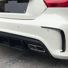 Mercedes A-Class W176 Gloss Black Rear Bumper Canards (2013-2018)