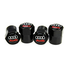 4 x Gloss black Audi Dust Valve Caps