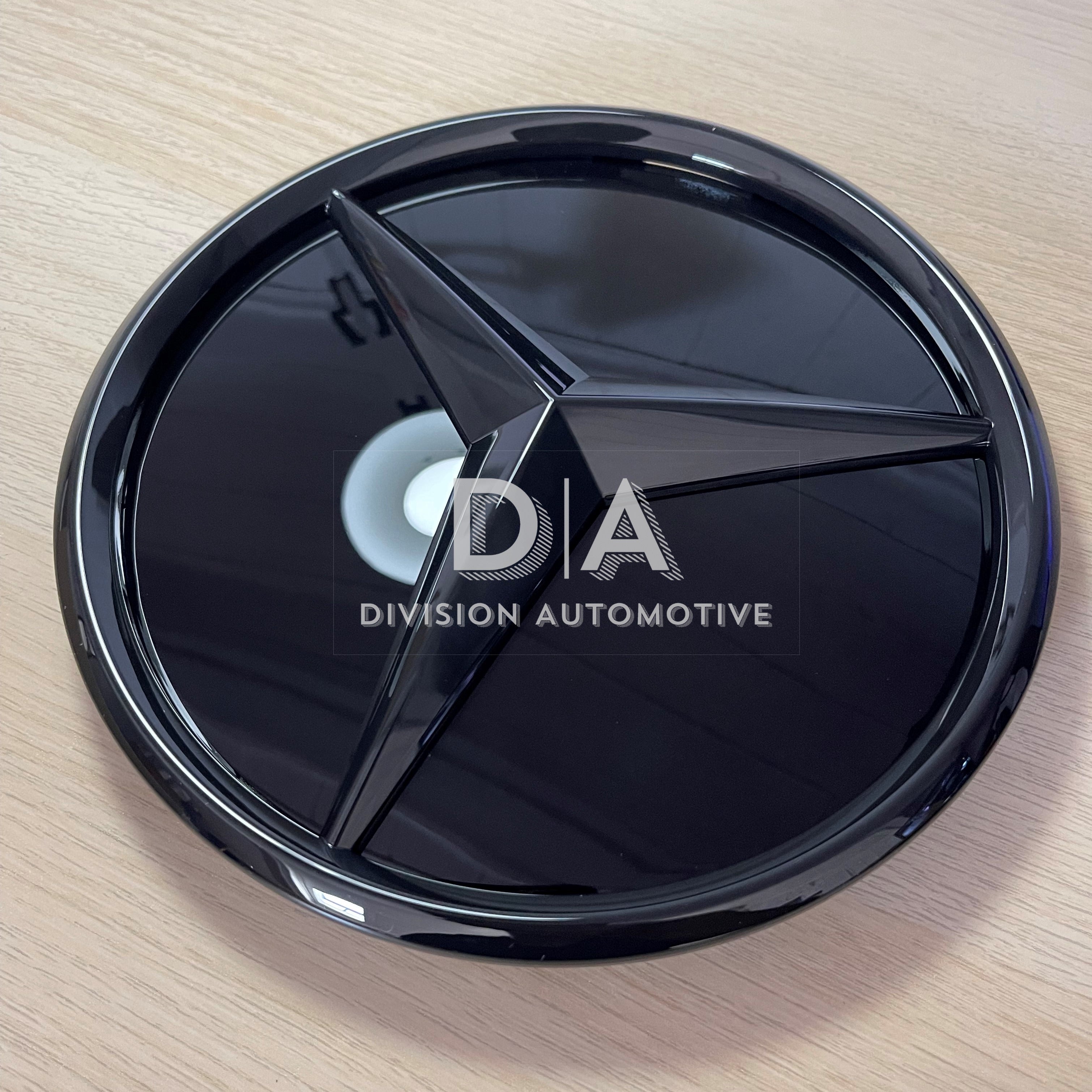 Mercedes-Benz Gloss Black Front Radiator Grille Badge Emblem (Mirror Style)